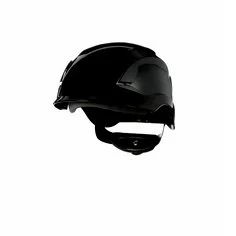 3M™Ajuste seguro™Casco no ventilado negro marca CE producto de seguridad hecho de acero PE ABS 4 unidades/cartón - Product Image 1