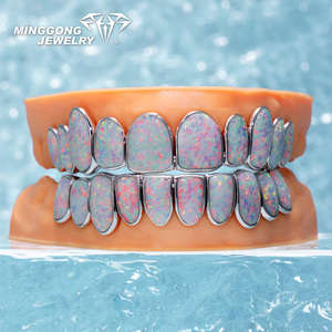 Yeni geldi özel pembe kabuk Grillz 10K 14K 18K gerçek altın 925 ayar gümüş diş Grillz moda tasarım erkekler kadınlar için - Product Image 1