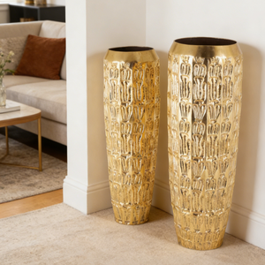 Maceteros de Metal Dorados Individuales Altos, Macetas Grandes de Lujo en Dorado, Elegante Florero Dorado de Lujo - Product Image 5