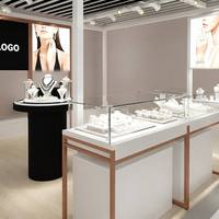 Kiosque de Bijouterie Personnalisé en Gros : Mobilier Complet avec Vitrine en Verre Trempé et Table d'Exposition à Cadre Boisé pour Centre Commercial