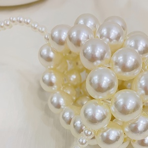 Bolso de hombro con cuentas tejido a mano con perlas bolso portátil para niños lápiz labial lindo mini monedero cero - Product Image 6