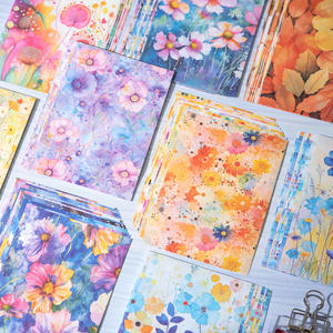 Série de fleurs floues matériel de fond aquarelle 30 feuilles/paquet cahier de collage de feuilles mobiles avec décoration de fleurs en papier - Product Image 4