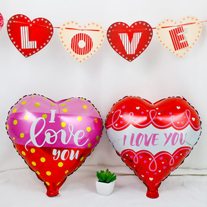 Ballon en aluminium en forme de cœur de 18 pouces « JE T'AIME » pour la Saint-Valentin, décoration de confession transfrontalière - Product Image 3