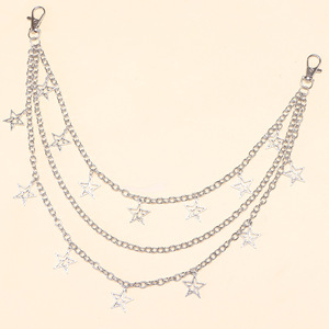 โซ่คล้องกางเกงลายดาวฮิปฮอป หลายชั้น ทำจากโลหะผสมสังกะสี โซ่คาดเอว สไตล์ปาร์ตี้พังก์ แฟชั่นโซ่คล้องตัว - Product Image 4