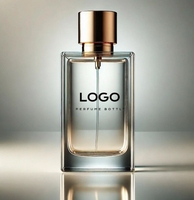 Botol Parfum Persegi Transparan Grosir dengan Logo Custom, Dinding Tebal, Tepi Bersegi, Tutup Perak, Botol Semprot untuk Kemasan Kosmetik