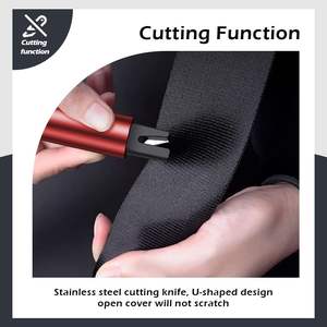 Kit d'outils d'évacuation d'urgence portable 2-en-1 : brise-vitre de voiture et coupe-ceinture de sécurité, marteau de sécurité automobile en alliage d'aluminium <span class=keywords><strong>KLEAR</strong></span> - Product Image 5