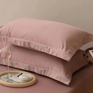 Pillowcase pair, 100% washed cotton, thickened <b>brushed</b>, warm for winter, single size, solid color, 48*74CM, comfortable and - Product Image 3