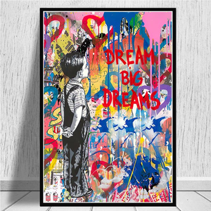 Venta al por mayor de grafiti callejero arte de la pared impresiones en lienzo abstracto Pop Art <span class=keywords><strong>Banksy</strong></span> poster lienzo pintura <span class=keywords><strong>cuadros</strong></span> de pared para decoración del hogar - Product Image 6