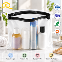 Pochette de maquillage transparente personnalisée avec fermeture éclair, étanche, organiseur de toilette, sac de rangement, étui en PVC transparent, sac cosmétique pour la salle de bain