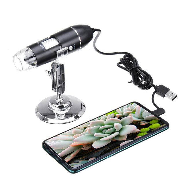 1600X USB Digital Microscope 3 in 1 Type-C Microscope Camera with 8 LED for Phone Repair PCB Inspection Skin Detection