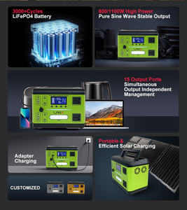 Camping Season Stock Fast <b>Solar</b> Charging LiFePO4 Battery 600W 1100W Energy Storage <b>System</b> ABS Portable <b>Solar</b> Power Station - Product Image 6