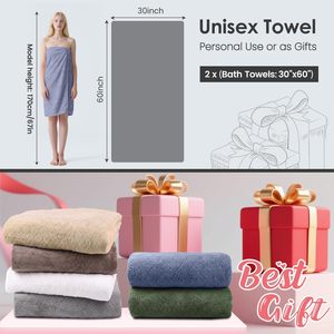 Serviettes de <span class=keywords><strong>bain</strong></span> en microfibre <span class=keywords><strong>ultra</strong></span> douces, super absorbantes, séchage rapide, sans décoloration, couleur unie, lavables en machine, grand ensemble de serviettes de <span class=keywords><strong>bain</strong></span> - Product Image 3