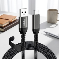 Kabel Data Pengisian Cepat 10Gbps Berkecepatan Tinggi dengan Anyaman Braided Type-C ke USB3.2 Gen2 untuk SSD/HDD
