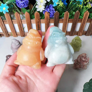 Wholesale 65mm Natural Hand Carved Mix Quartz Crystal Healing Stone Animal Craft Crystals Cartoon <strong>Figure</strong> for Decoration - Product Image 1