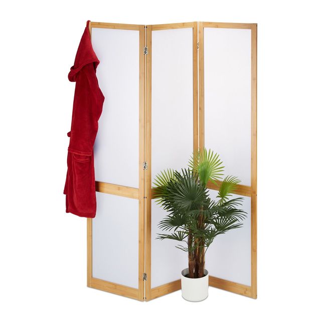 Folding Privacy Screens 3 Panel Room Partitions Bamboo Living Room Dividers for Home