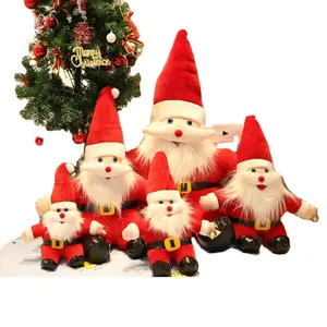 Оптовая продажа, маленькие подарки, плюшевая игрушка, милый Санта, белая борода, красная ткань, плюшевая мягкая игрушка, мягкая плюшевая игрушка на заказ