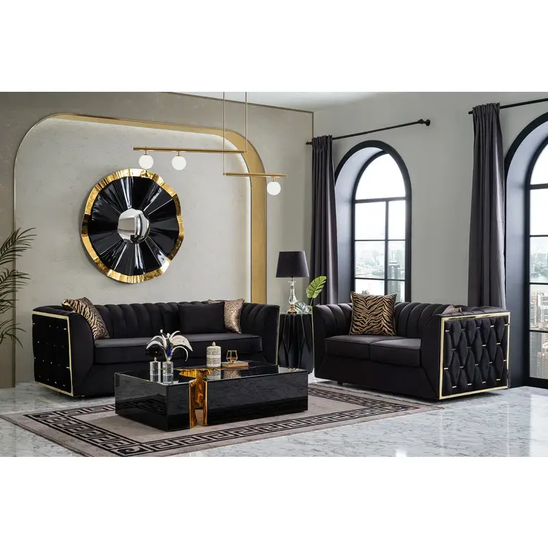 Dream Black Velvet Sofa & Loves eat Sofa garnitur Möbel