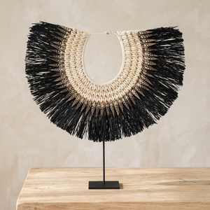 Collar de Borlas de Ratán Moderno, Decoración Artística para el Hogar, Ecológico, Duradero, Forma Redonda, Cuentas Negras, Decoración de Mesa para Sala de Estar - Product Image 2