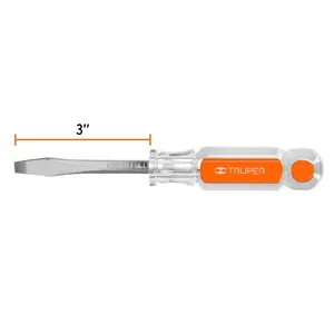 Destornillador plano BOX 6 con mango de acetato y eje cuadrado de 1/4 x 3' - Product Image 1