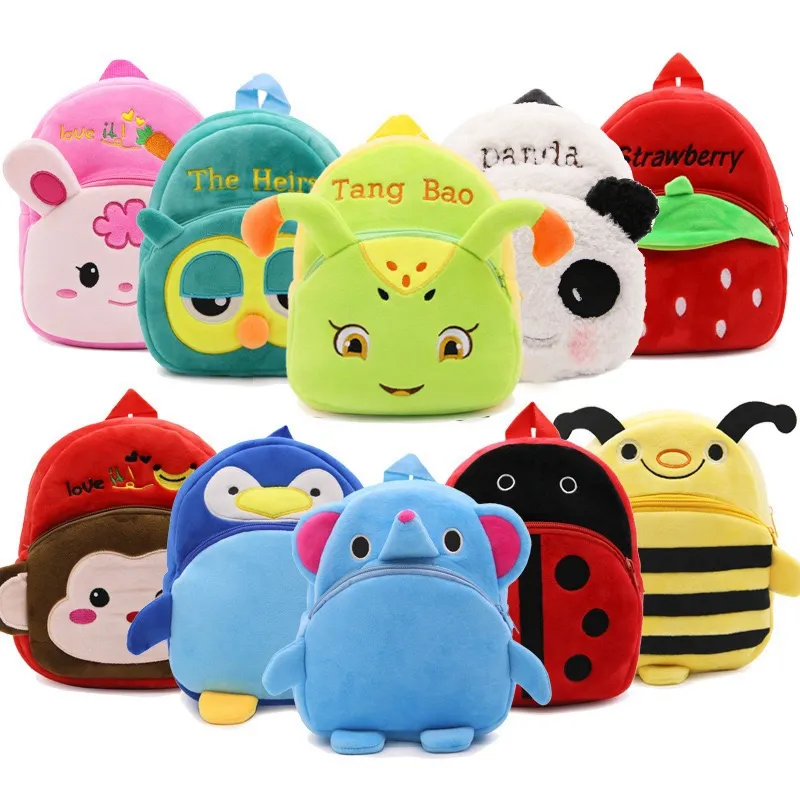 Nuevas mochilas escolares de peluche para niños y bebés, mochila para jardín de infantes, mochila escolar para niñas, coche, Opp, mochila preescolar Unisex