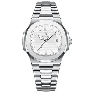 POEDAGAR 613 Nuovo <span class=keywords><strong>Orologio</strong></span> da <span class=keywords><strong>Uomo</strong></span> al Quarzo Ultra Sottile con <span class=keywords><strong>Cinturino</strong></span> in <span class=keywords><strong>Acciaio</strong></span> Inossidabile Impermeabile Funzione Luminosa e Calendario - Product Image 4
