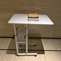 Bureau d'appoint mobile réglable en hauteur avec surface en mélamine lisse, en panneau MDF, pour ordinateur portable et étude