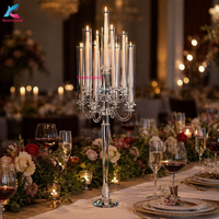 Candélabre en cristal pour mariage à 9 bras, décoration d'intérieur, candélabre en cristal à 5 bras, centre de table de mariage
