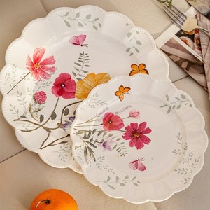 Ensemble d'assiettes à <span class=keywords><strong>dîner</strong></span> et à dessert en céramique haut de gamme de luxe américain Série de jardin Caractéristique pour les ménages - Product Image 4