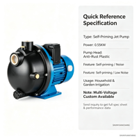 Pompa Jet Booster Motor Listrik Tekanan Tinggi Self-Priming untuk Taman, Bodi Besi Cor, Motor Paduan Aluminium 1 inci OEM
