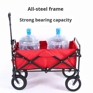 Chariot pliant portable BMJ 100CM rouge pour pique-nique, camping, photographie, courses en supermarché, chariot de transport en tissu Oxford - Product Image 2