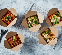 Conteneur à emporter Boîte à lunch alimentaire en papier kraft au design personnalisé pour restaurant