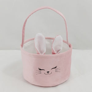 Bolsa de Almacenamiento de Dulces para Niños, de Tela Suave, con Diseñ<span class=keywords><strong>o</strong></span> de Conejito de Pascua, con Asa, para la Cacería de Huevos de Pascua - Product Image 3