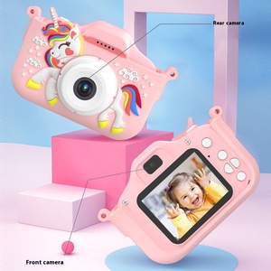 Cartoon Rainbow Unicórnio Dual HD Camera Mini <span class=keywords><strong>DSLR</strong></span> das Crianças com CMOS Sensor de Imagem Plástico MicroSD Foto e Vídeo Câmera - Product Image 3