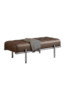 Vintage Italian Light Luxury Shoe Bench End of Bed Stool Metal Frame Entryway Bench - Product Image 6