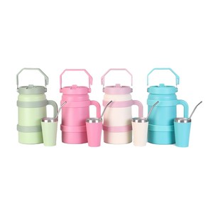 Thermos en acier inoxydable 304, classique, haute valeur esthétique, grande capacité, portable pour l'extérieur, gourde de sport avec poignée, pour boissons froides - Product Image 5