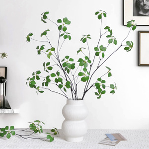 Guirlande artificielle de feuilles de lotus White Deer 90 cm, plante en soie pour vase, décoration minimaliste chinoise pour la maison, accessoire de mariage - Product Image 1
