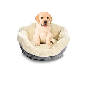 Özel yapılmış açık anti anksiyete ağır kabarık çiğnemek geçirmez faux kürk büyük soğutma ekstra büyük yatak yuvarlak pet köpek kedi yatakları