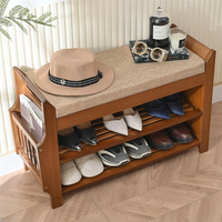 Bangku Sepatu Bambu Cokelat Modern