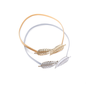 Ceinture fine élastique en métal avec boucle en forme de feuille pour femme Citurones, 1 cm, ceinture de mode - Product Image 4