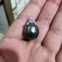 14-15mm 3A grade noir paon 18K or pur S925 véritable collier de perles naturelles de tahiti pendentif de perles baroques de tahiti