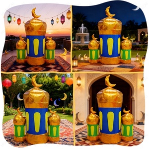 Fiesta al aire libre decoración inflable estrellas inflables Luna Eid templo <span class=keywords><strong>linterna</strong></span> personalizado Ramadán inflable musulmán para terraza jardín - Product Image 1