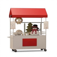 Chariot de nourriture mobile, kiosque de vente de hot-dogs et de glaces, stand alimentaire pliable d'extérieur avec auvent à vendre