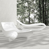 Chaise longue moderne en fibre de verre pour terrasse extérieure, balcon, piscine, jardin, parc, hôtels