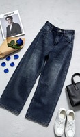 Jean en denim coupe droite taille haute pour homme, délavé, style streetwear, idéal pour l'hiver et l'automne, usage quotidien