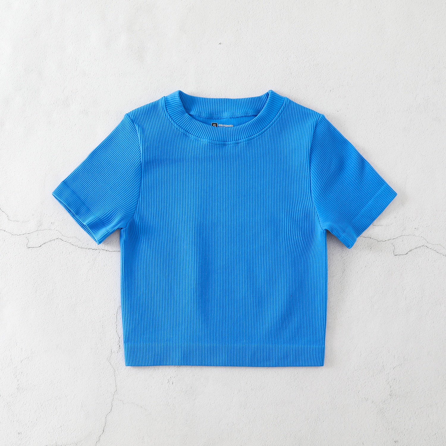 2026 New Arrival Women's Ribbed Fitted Yoga Sports Short-Sleeve T-Shirts - Stretch Tops for Autumn & Winter