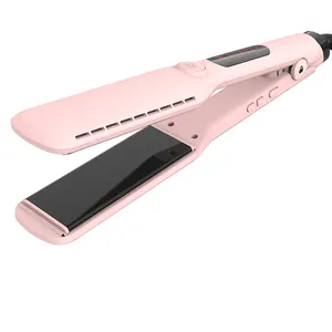 SMET OED Hair Straightener Wide 3D Floating Titanium Plates Flat Iron 30S Heat up Plasma Pink straightening Irons