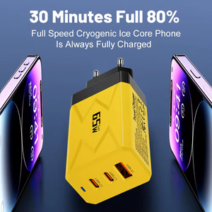 Cargador Súper Rápido GaN 65W PD 2 Tipo C + Puerto USB Cargador de Pared para iPhone 16 15 Pro Max <span class=keywords><strong>Samsung</strong></span> Macbook Carga de Teléfono - Product Image 3