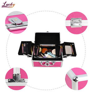 Estuche de <span class=keywords><strong>Maquillaje</strong></span> Profesional de Aluminio, Maletín de Cosméticos para Artistas, Bolsa de Viaje, Maleta de Belleza para Uñas con Gran Capacidad de Almacenamiento - Product Image 5