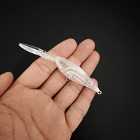 Leurre de pêche Minnow non peint, corps de leurre dur, type Hyena Gen 2, 9,5 cm, 5,7 g, à longue queue, pour plongée profonde