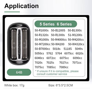 Cabezal de Repuesto para Afeitadora Eléctrica Compatible con <span class=keywords><strong>Braun</strong></span> <span class=keywords><strong>Serie</strong></span> <span class=keywords><strong>5</strong></span> y <span class=keywords><strong>Serie</strong></span> 6 64B, Cuchilla Única, Recargable por USB, para Uso Facial y Corporal - Product Image 5